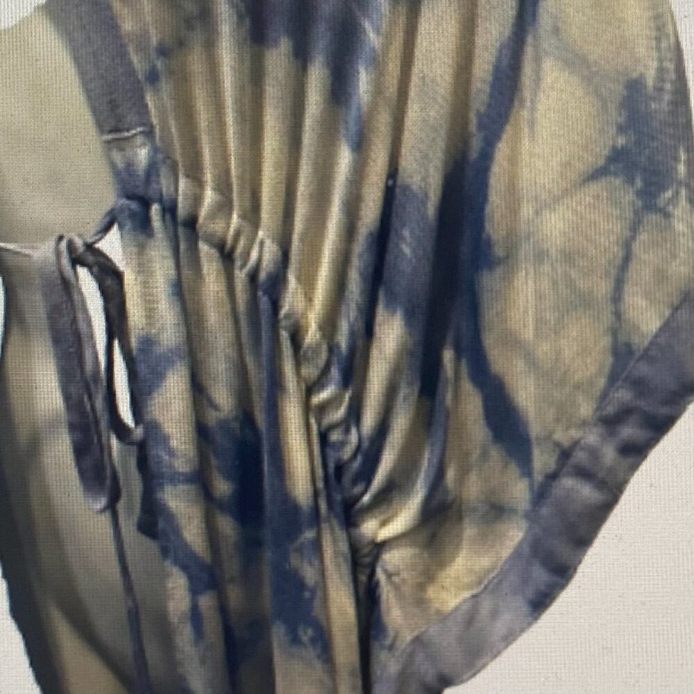 CALVIN KLEIN TYE DYE TIE FRONT MIDI COVER UP - Picture 6 of 6
